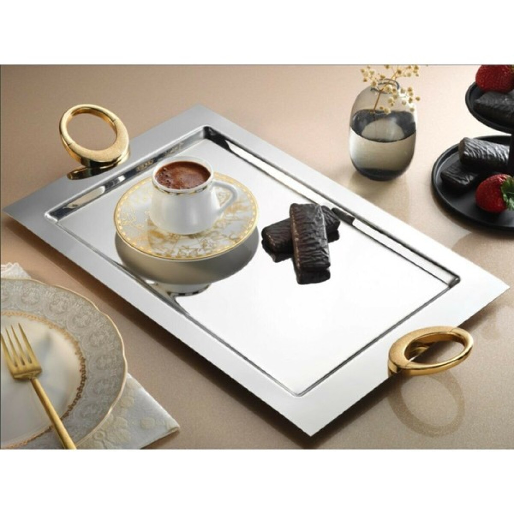Tiamo Hatır Kahve Tepsi Gold 28 x 38 cm Servis Tepsisi Fiyatı