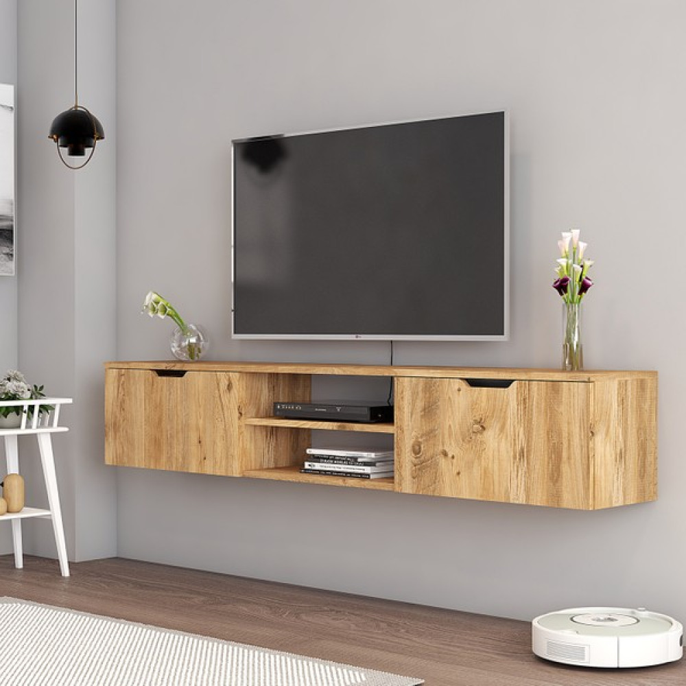 Tiamob Rivera 2 Kapaklı Duvara Askı Tv Ünitesi - Atlantik Çam Tv Ünitesi / Sehpası Fiyatı