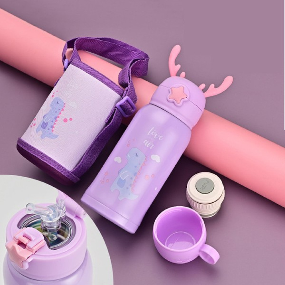 Tiandi Shop Büyük Kapasiteli Çocuk Vakum Kabı 316 Paslanmaz Çelik Çift Katmanlı Vakum Kabı 500ML (Yurt Dışından) - Mor - 1 Adet Oto Boyaları Fiyatı