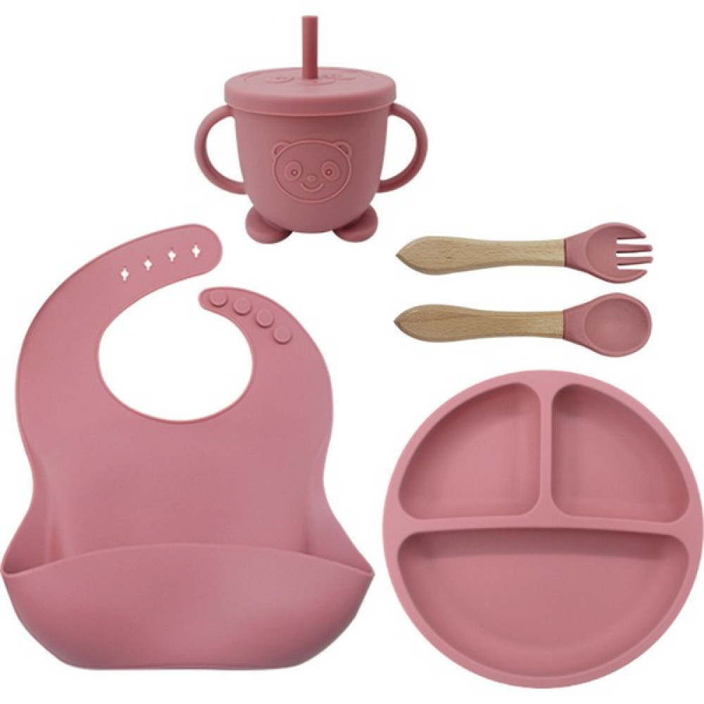 Tiandi Shop Çocuk Sofra Takımları, Gıda Takviyeleri, Kaseler, Kaşıklar, Yemek Tabakları, Silikon Yemek Tabakları, Beşli Set (Yurt Dışından) - Standart Mama Önlüğü Fiyatı