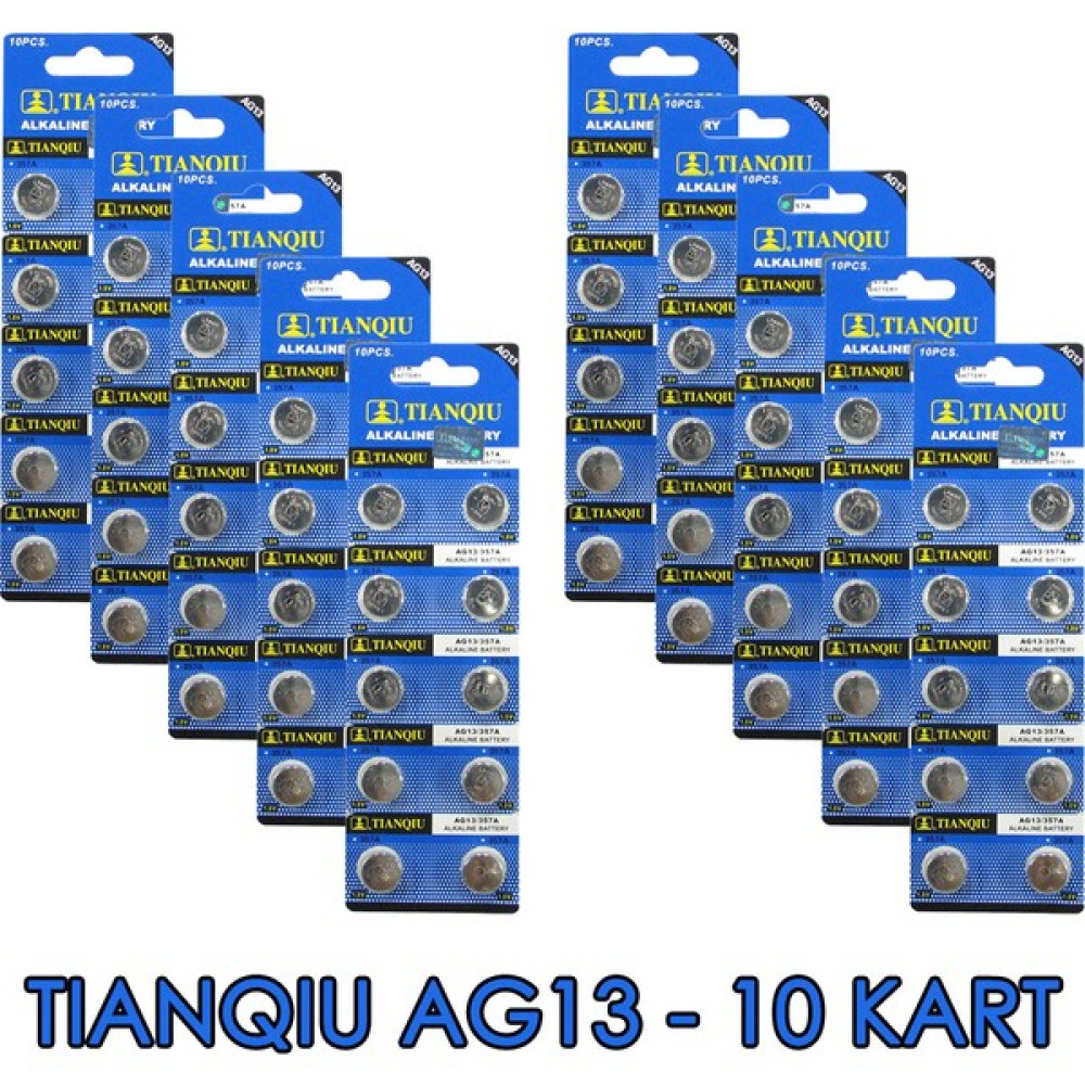 Tianqiu AG13 LR44H 357A A76 SR44SW 1.5 V 100'lü 10 Kart Alkalin Pil - 100' lü Diğer Fiyatı