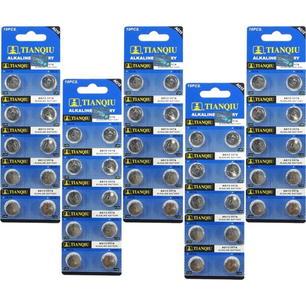 Tianqiu AG13 LR44H 357A A76 SR44SW 1.5 V 50'li 5 Kart Alkalin Pil - 50' li Diğer Fiyatı
