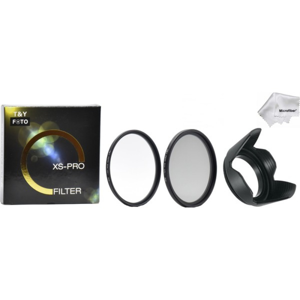 Tianya 52mm Lensler için XS-PRO Slim Uv + Slim Polarize Filtre + Yaprak Parasoley - 52 mm Objektif & Lensler Fiyatı