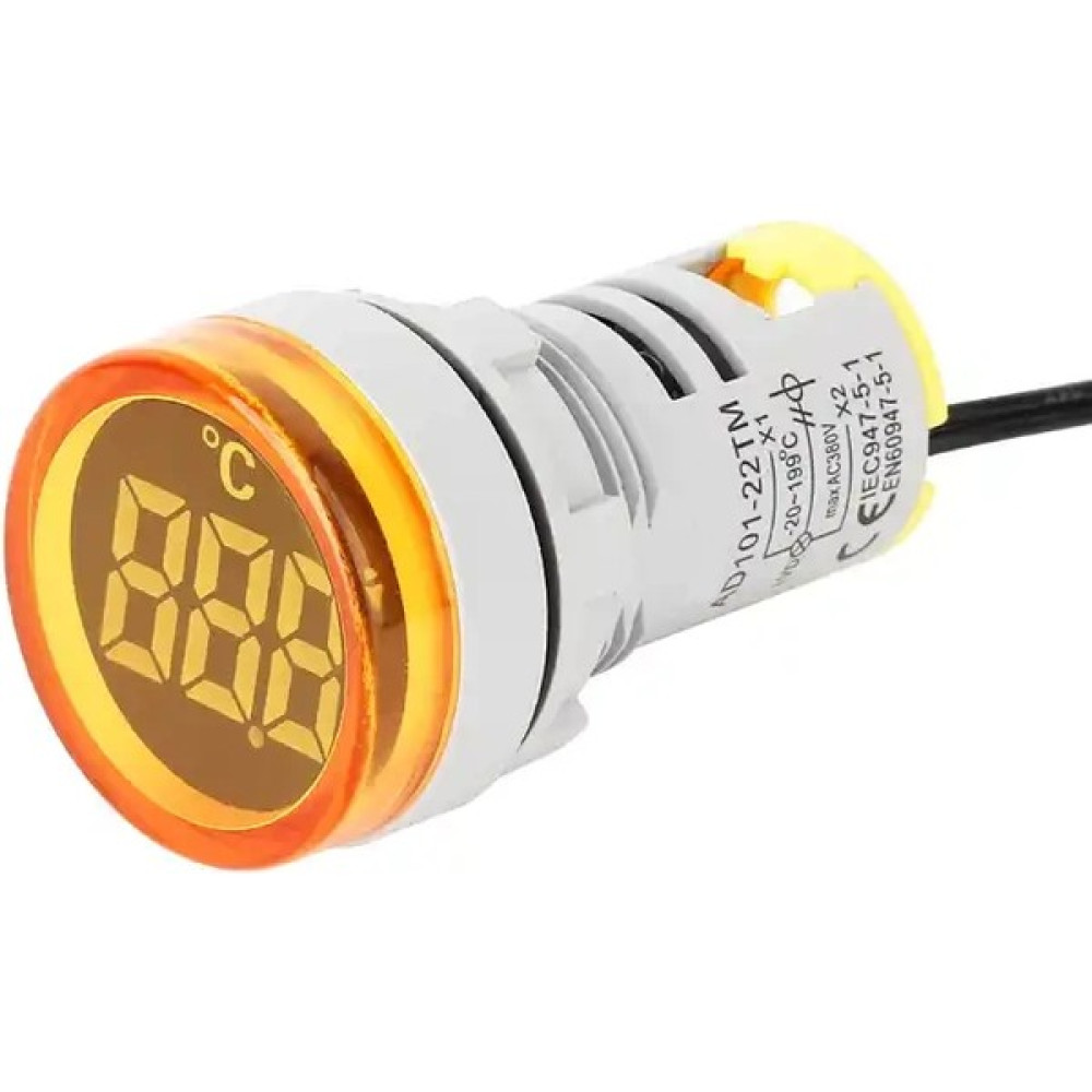 Tianyi 22 mm Dijital Termometre - Sarı (AC50-380V) (-20C / +199C) Termometre & Higrometre Fiyatı