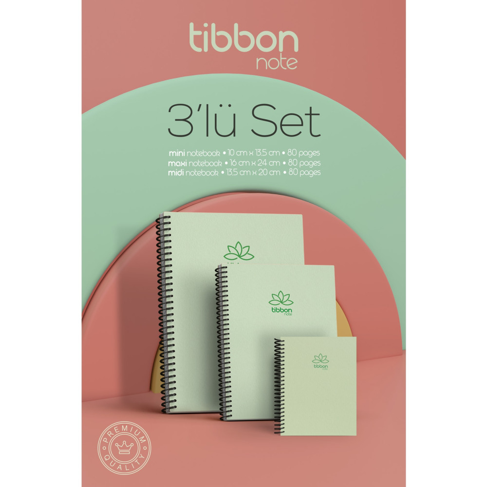 Tibbon Note Defter Spiralli 3lü Set Yeşil 57 Defter Fiyatı