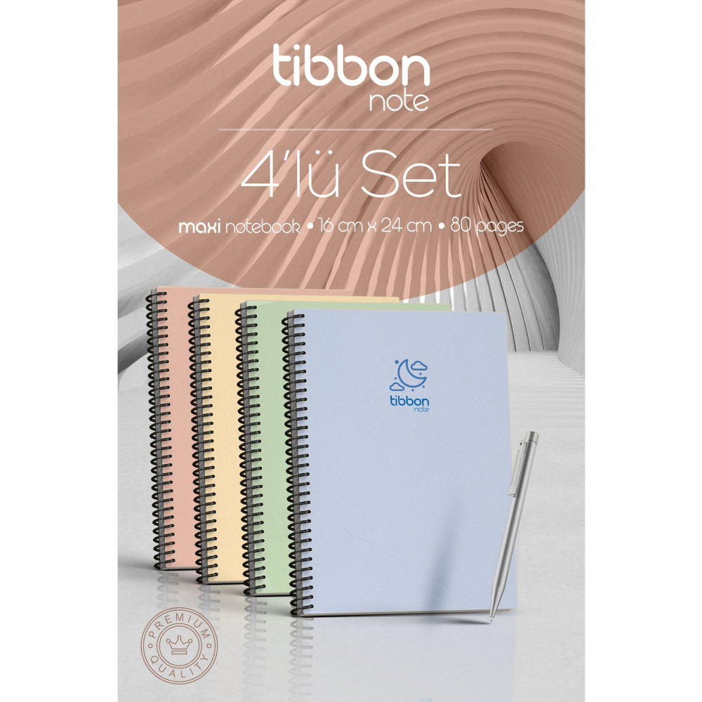 Tibbon Note Maxi Defter Spiralli 4 Lü Set 43 Defter Fiyatı