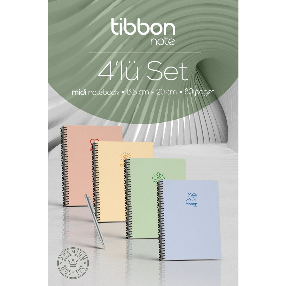 Tibbon Note Midi Defter Spiralli 4lü Set 48 Defter Fiyatı