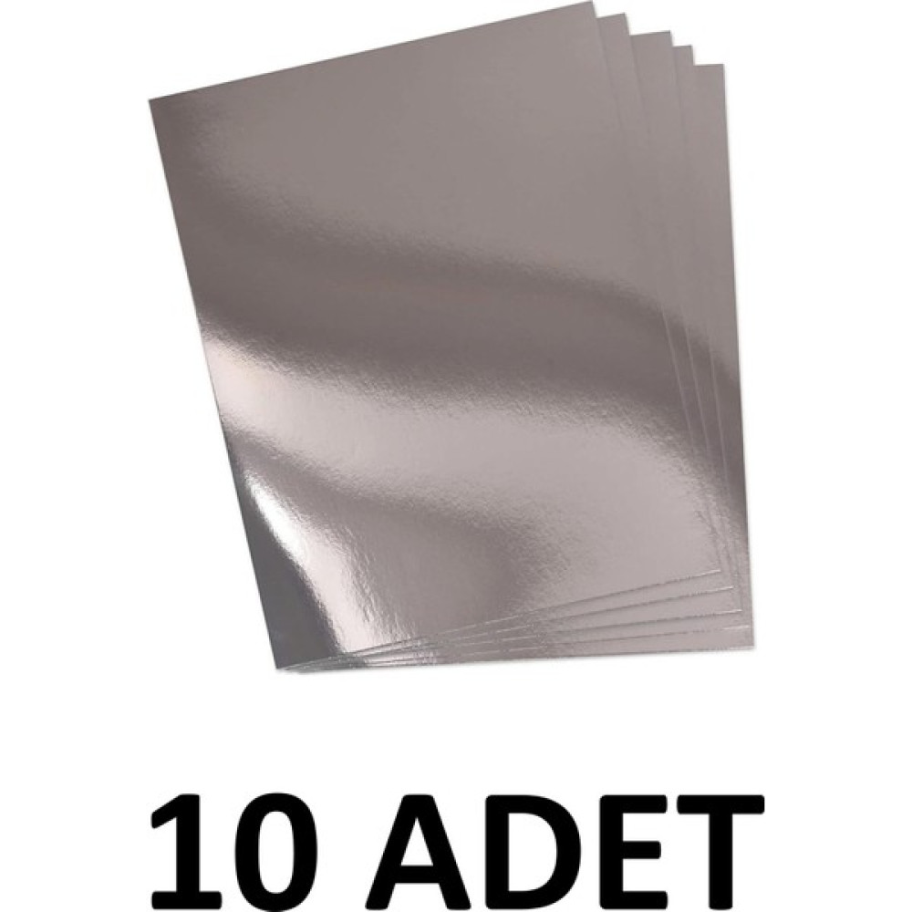 Ticon 10 Adet Gümüş Aynalı Fon Kartonu 50X70 cm Metalik Fon Kartonu Krapon Kağıdı Fiyatı