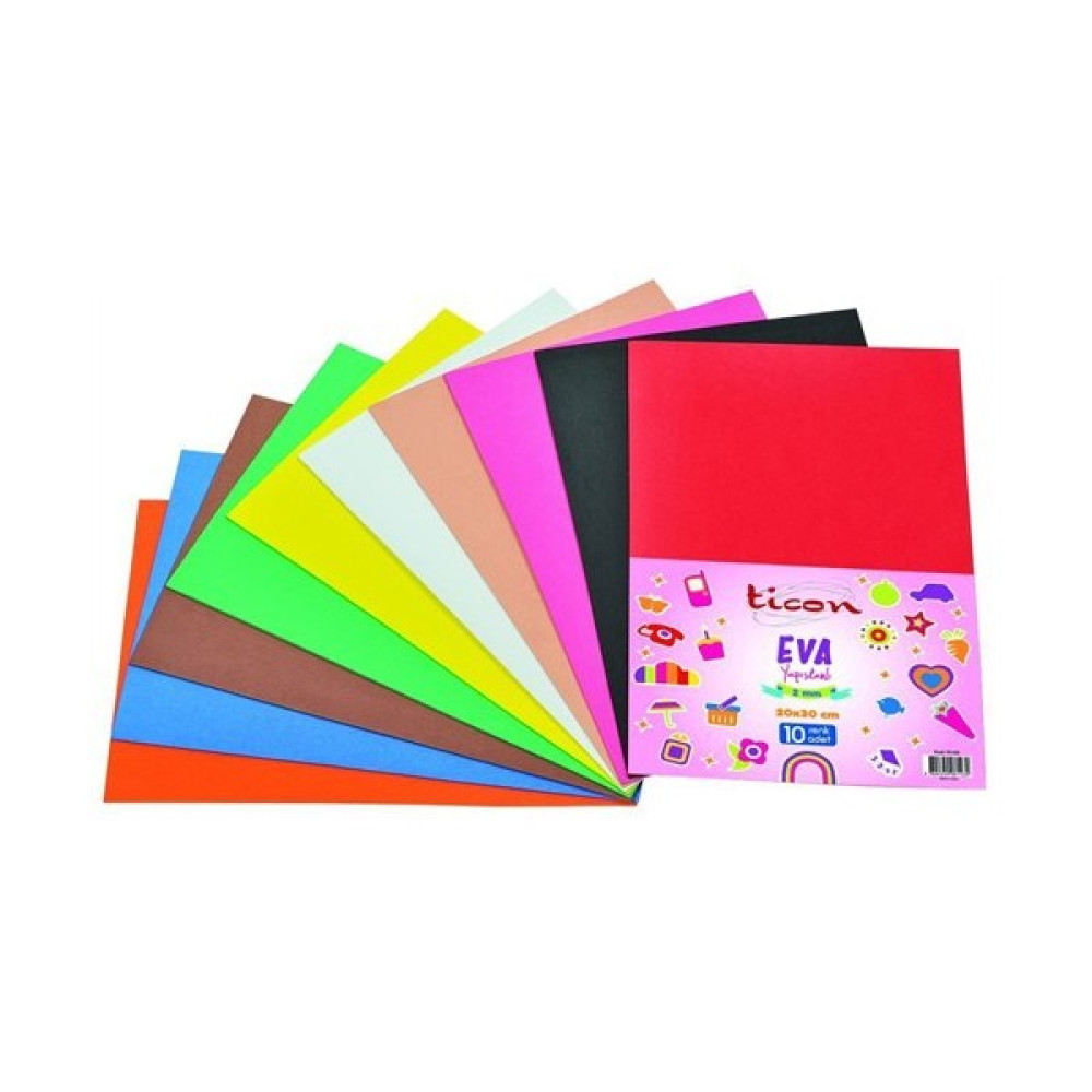 Ticon 2Mm Yapışkanlı Eva 20 X 30Cm-10'Lu Elişi Kağıdı Fiyatı