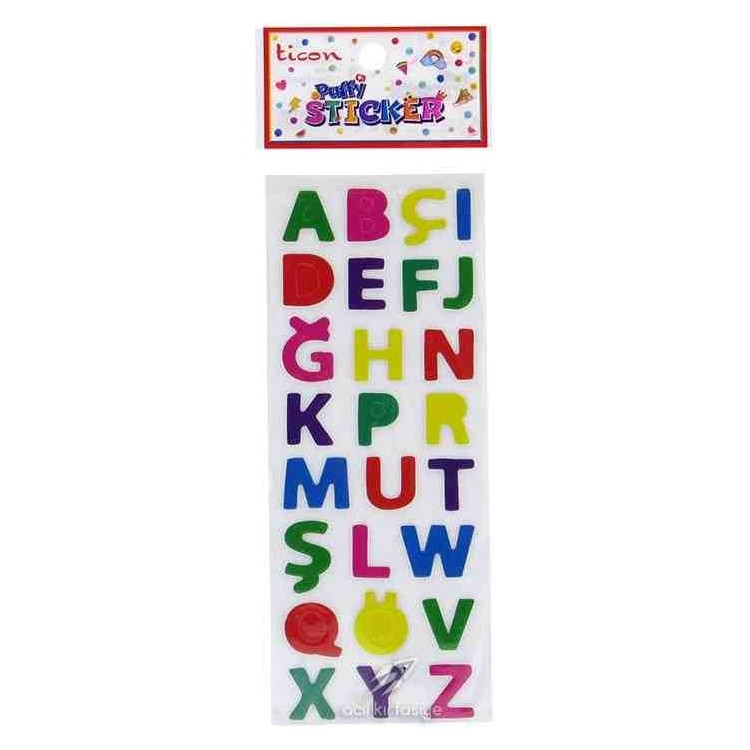 Ticon Sticker Puffy Kabartma Etiket 348891 Harf Renkli Okul Etiketi Fiyatı