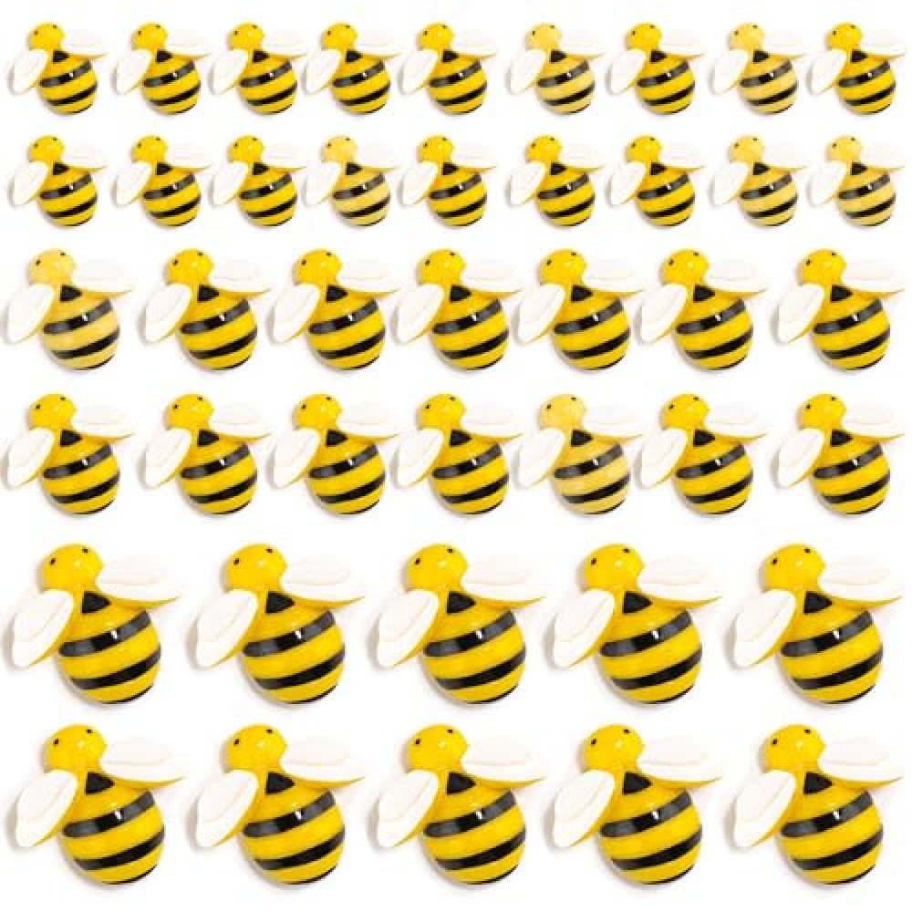 Tidponra 120PCS Bumble Bee Décor, Resin Honey Bees for Crafts, Small Plastic Bees Ornaments for Decorations