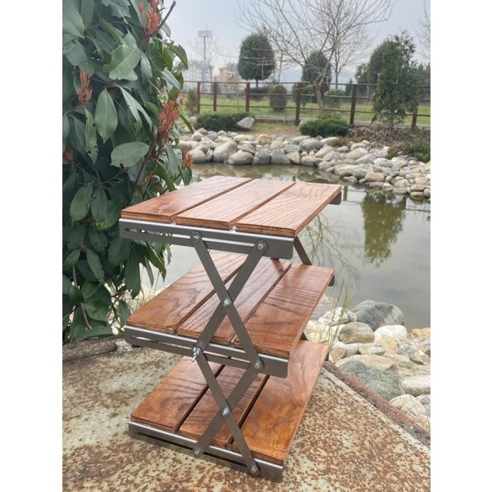 Tidy Outdoor Katlanır Kamp Rafı - Ahşap Rengi Duvar Rafı Fiyatı
