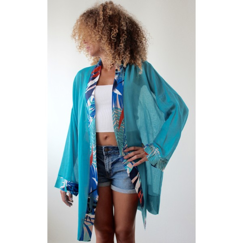 Tiera Styling Turkuaz Kimono Kadın Giyim Fiyatı