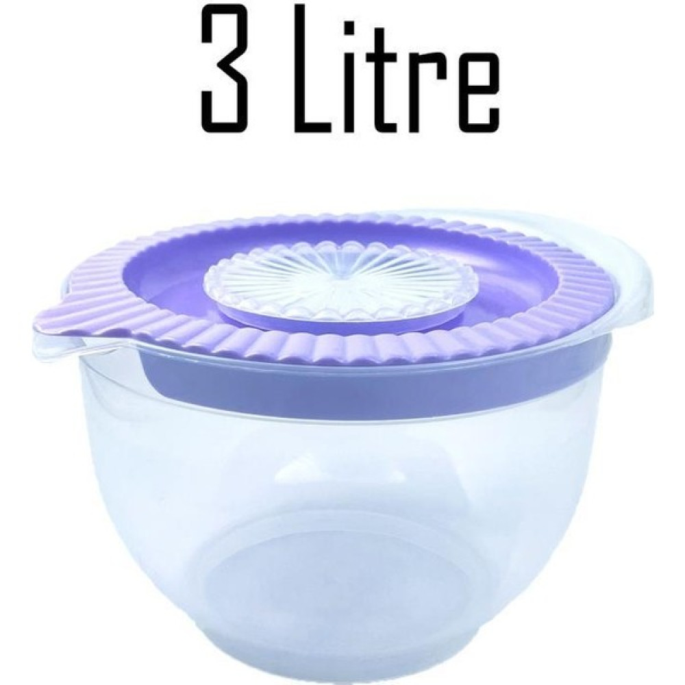 Tiesa Home Plastik Kapaklı Sıçratmayan 3 Litre Mikser Karıştırma Kabı - 3 lt Saklama Kapları Fiyatı