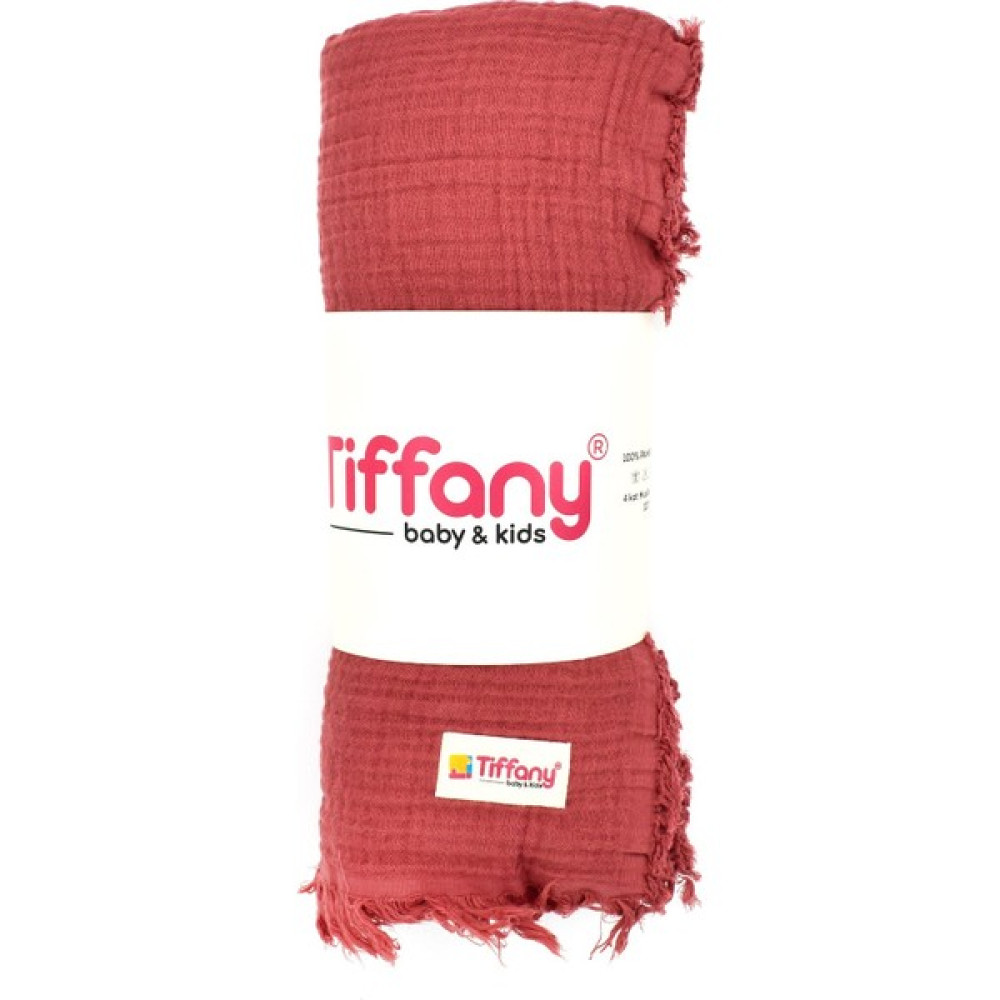 Tiffany Baby 4 Kat Müslin Bebek Battaniyesi 120X120 cm - Kiremit - Yenidoğan Oto Boyaları Fiyatı