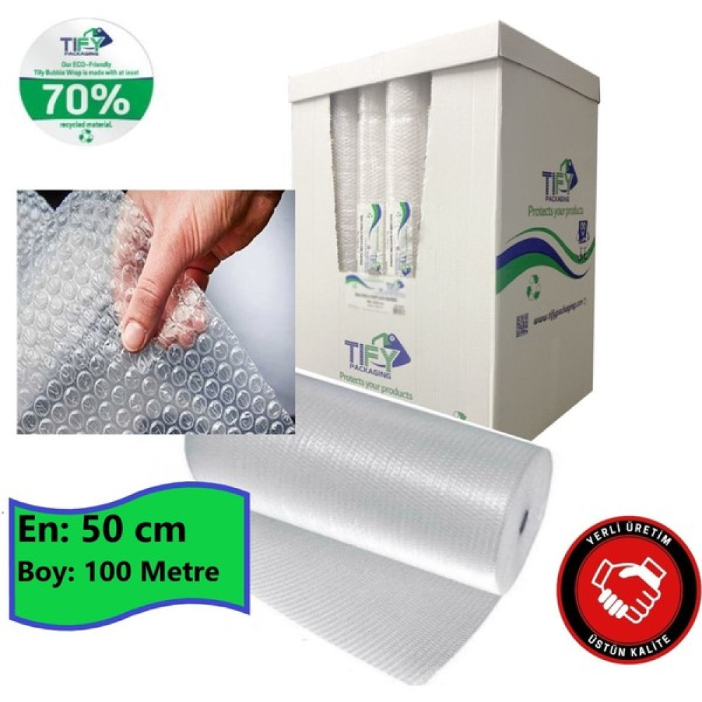 Tify Balonlu Naylon 50CM x 100MT (En: 50 Cm, Boy: 100MT.) Üç Katlı Eşya Koruma Ambalajı, Pat Pat Nalburiye & Hırdavat Fiyatı