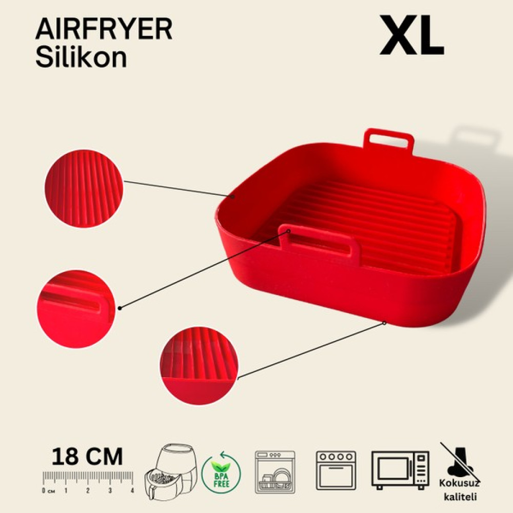 Tigrecook Airfryer Silikon Pişirme Kalıbı Hava Fritözü Kalıbı XL Tepsiler / Fırın Kapları Fiyatı