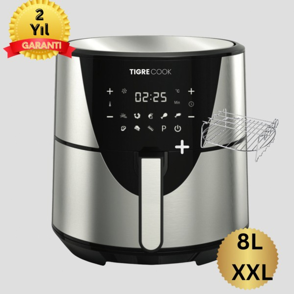 Tıgrecook Xxl Inox Airfryer 8l Sıcak Hava Fritözü 1700 W Yağsız Fritöz FS075A Fritözler Fiyatı