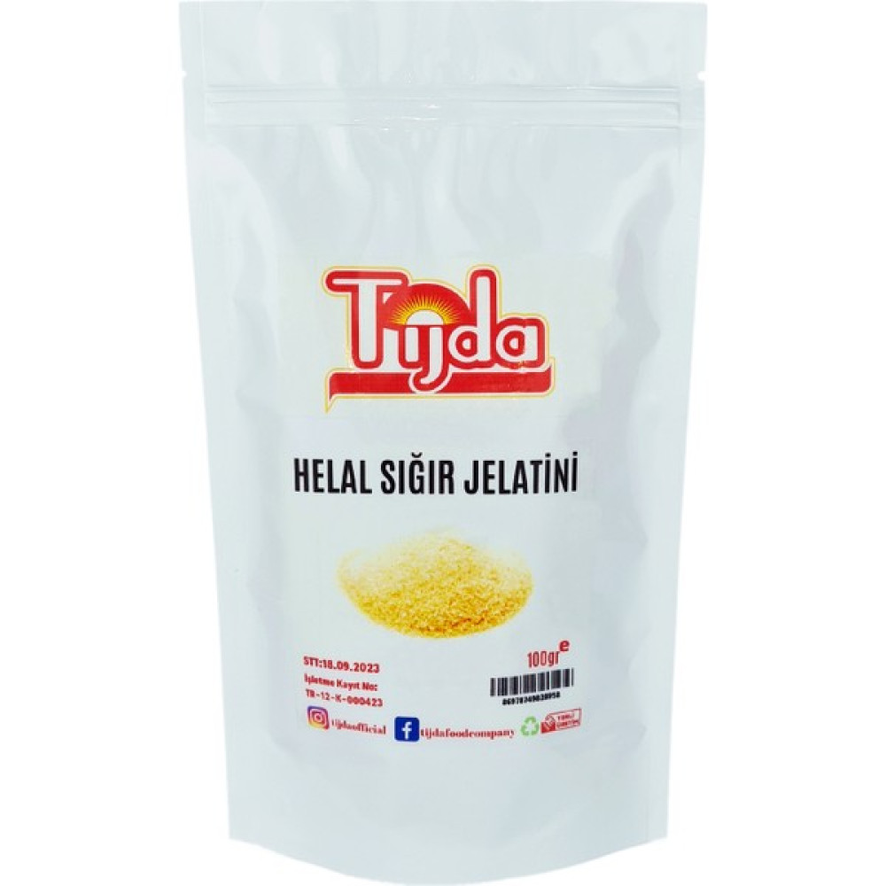 Tijda Toz Sığır Jelatini Helal Sertifikalı Yenilebilir 100 gr Baharat Fiyatı