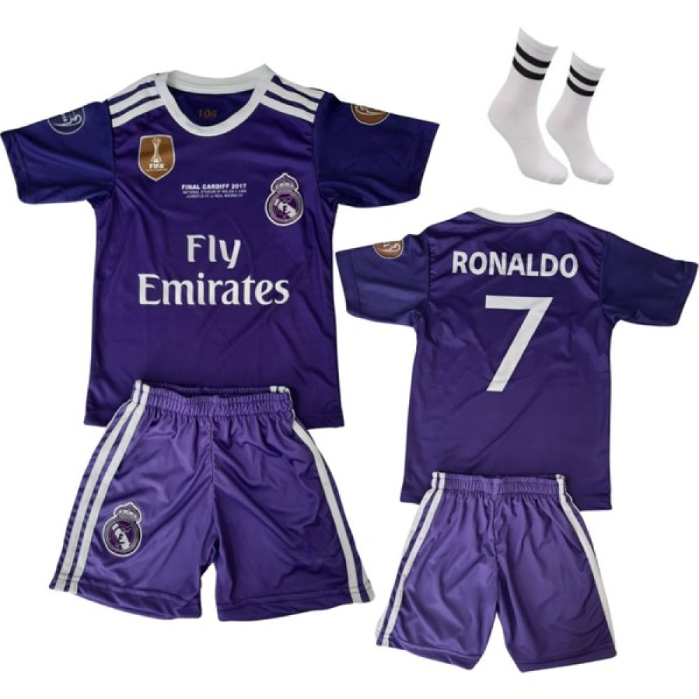 Tijiteks 2017 Cardiff Şampiyonlarligi Finali Real Madrid Ronaldo Çocuk Forması 3'lü Set Futbol Malzemeleri Fiyatı