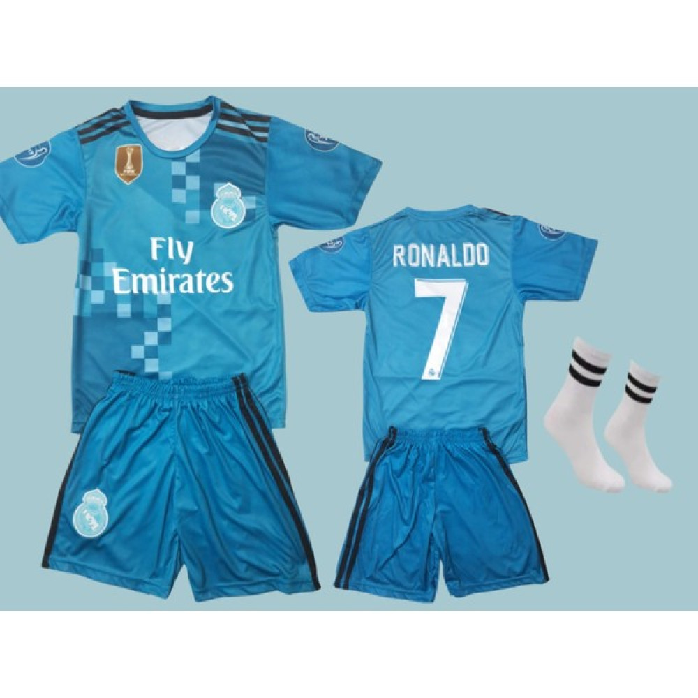 Tijiteks 2018 Real Madrid Ronaldo Deplasman Çocuk Forması 3'lü Set Futbol Malzemeleri Fiyatı