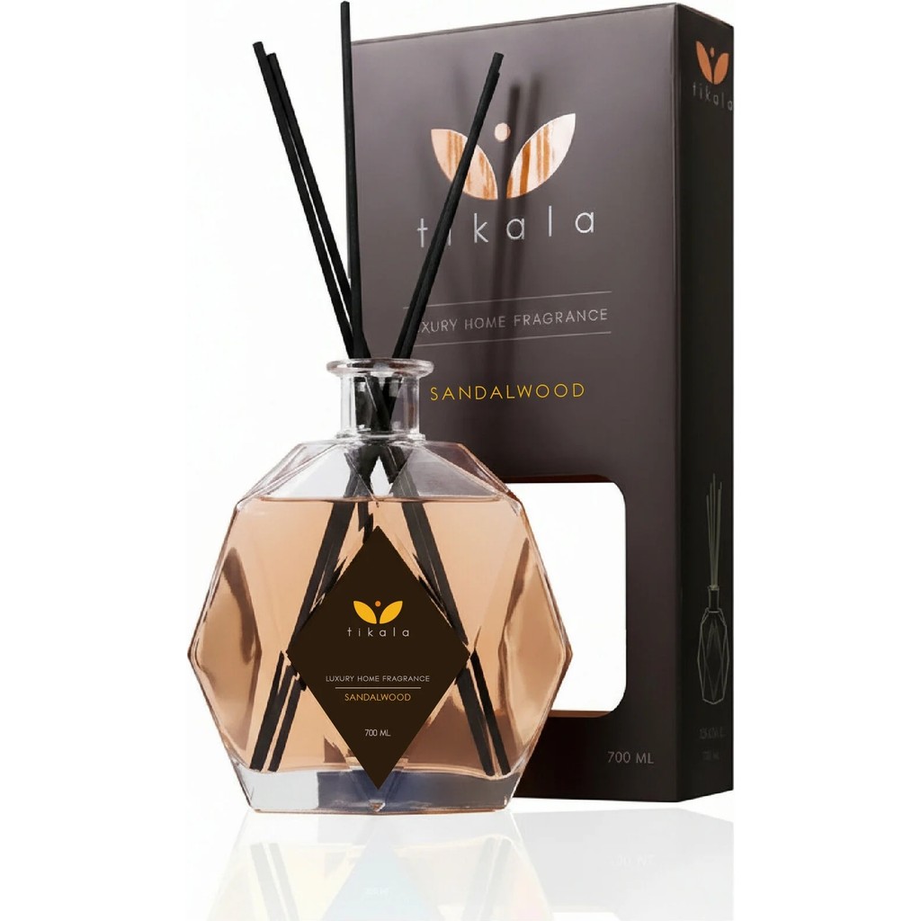 Tikala Bambu Çubuklu Lüx Kristal Oda Kokusu Odunsu Sandal 700 ml - Luxury Home Fragrance 700 ml Sandal Wood Diğer Fiyatı
