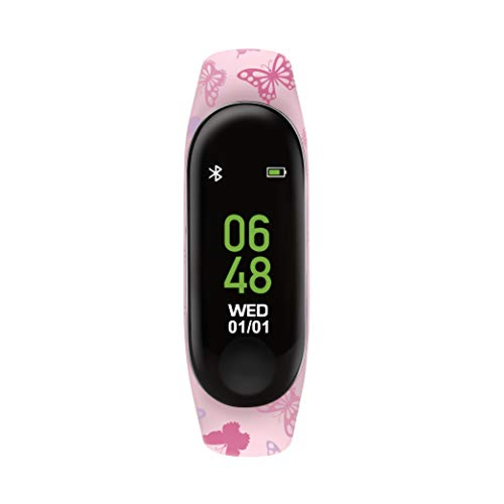 Tikkers Series 1 Printed Pink Butterfly Silicone Strap Kids Smart Watch