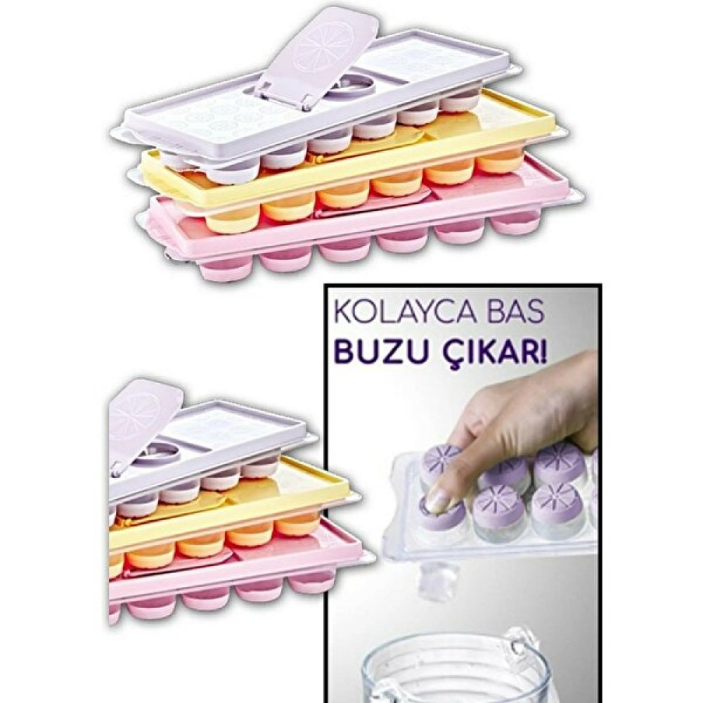 Tıkla Yolla 3 Adet Silikon Buz Kalıbı 12 Bölmeli Bas Çıkar Buzluk Buz Kalıbı Saklama Kapları Fiyatı