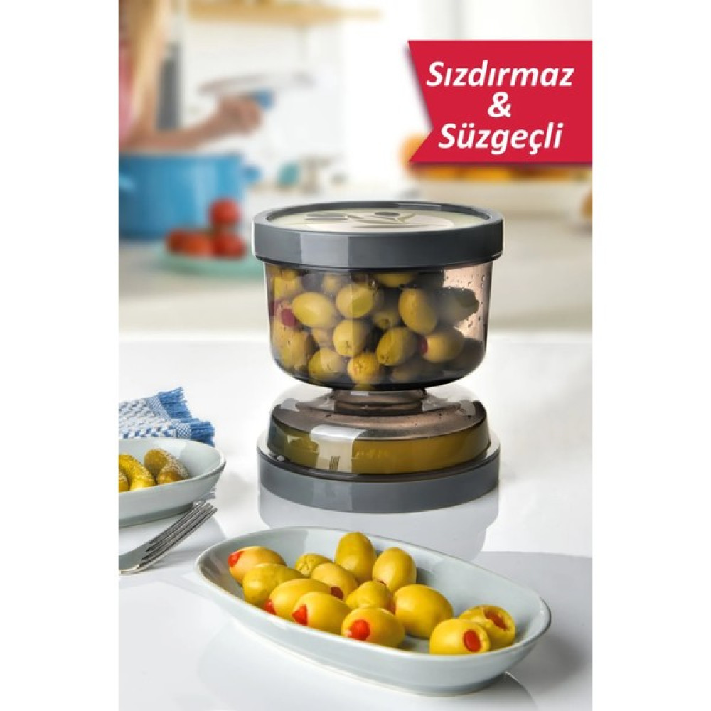 Tıklasende Zeytinlik Turşuluk Saklama Kabı Kum Saati Modeli Süzgeçli Zeytinlik - Zeytin Turşuluk Saklama Kabı Zeytinlik Saklama Kapları Fiyatı