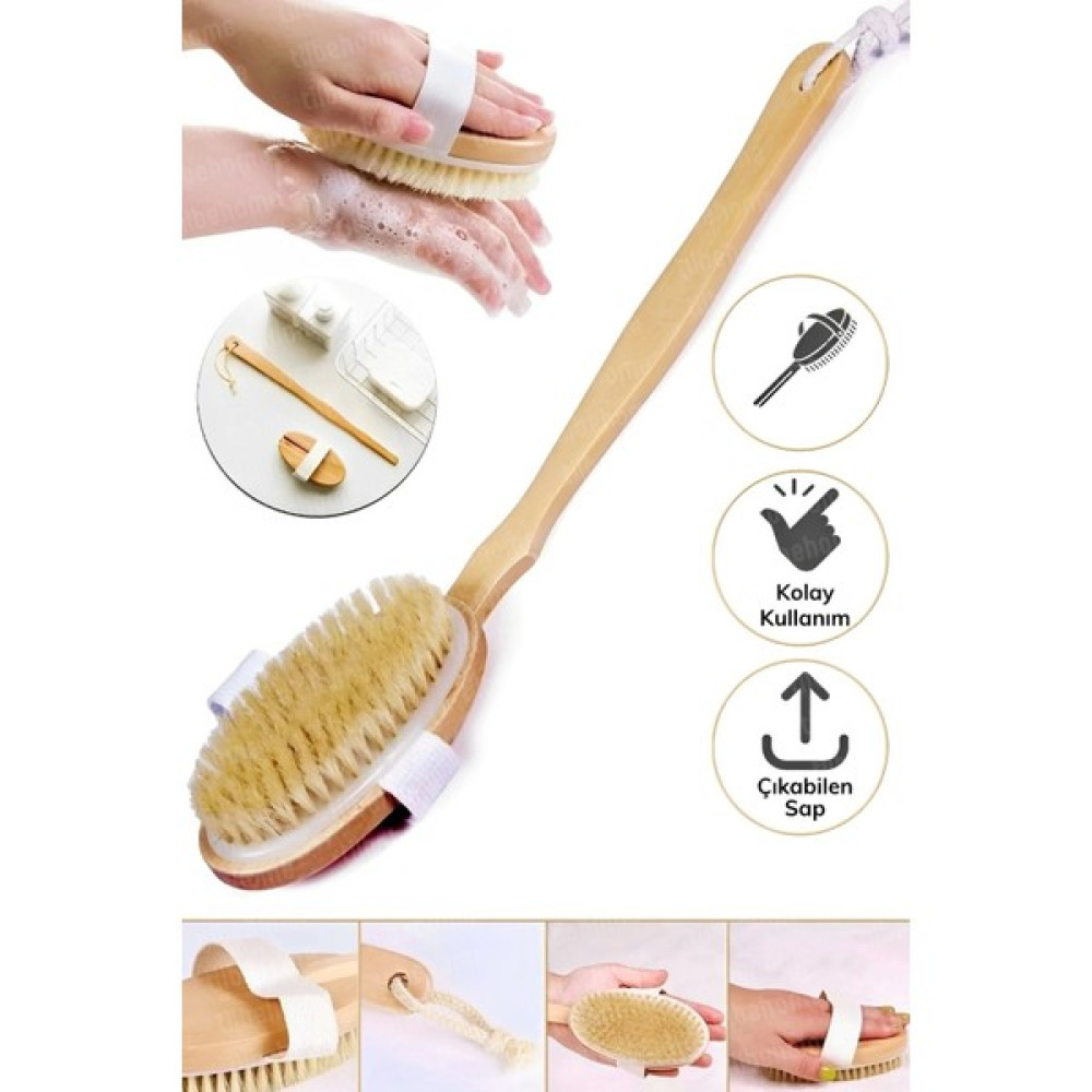 Tilbe Home Doğal Ahşap Saplı Selülit Fırçası At Kıllı Vücut Masaj Fırçası Banyo Karşıtı Duş Sırt Kesesi Vücut Bakım Setleri Fiyatı