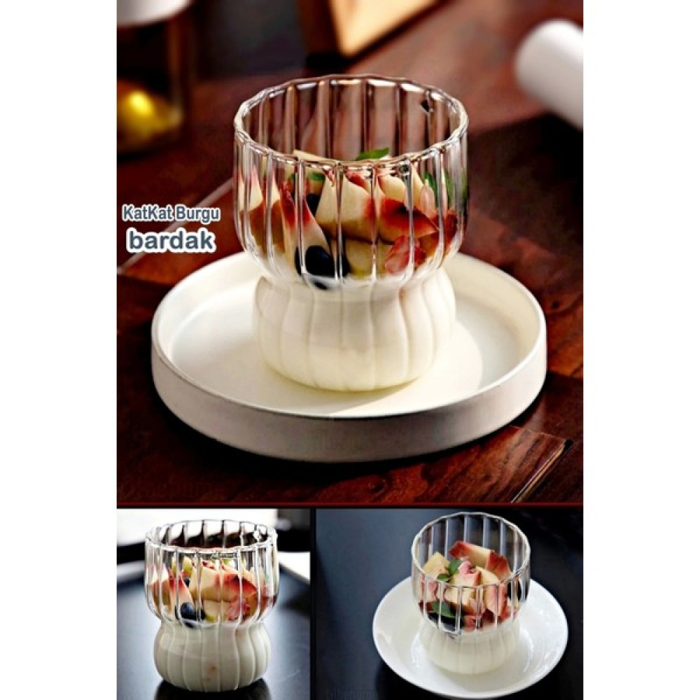 Tilbe Home Katlı Burgu Şekilli Bardak Kahve Bardağı Borosilikat Retro Cam Bardak 260 ml Fincan / Bardak / Kahve Takımı Fiyatı