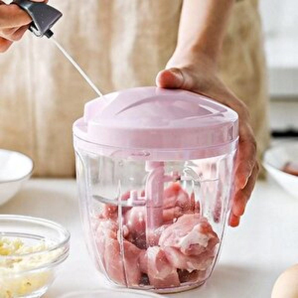 Tilbe Home Pratik İpli El Rondosu 5 Çelik Bıçaklı Büyük Boy Sebze Meyve Et Soğan Doğrayıcı Blender Rende Mavi Mutfak Gereçleri Fiyatı
