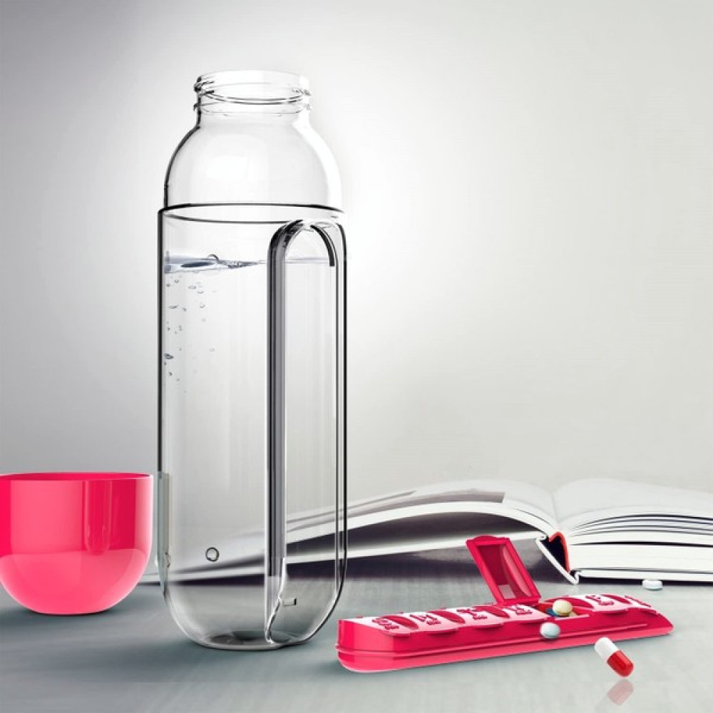 Tilbe Home Sızdırmaz Kapaklı Matara Suluk 600ML 7 Günlük Hap Ilaç Kutusu Organizer Sporcu Su Şişesi Bardak Suluk Fiyatı
