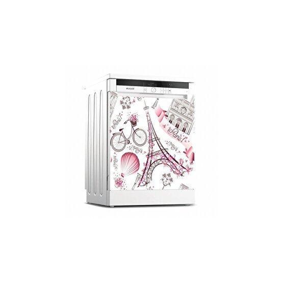 Tilki Dünyası 0064 Paris Desenli Bulaşık Makinesi Kapak Sticker