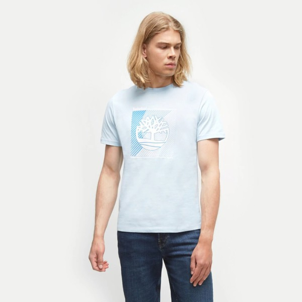 Timberland Tree Logo Graphic Regular Erkek Mavi Yuvarlak Yaka Tişört Erkek T-shirt Fiyatı