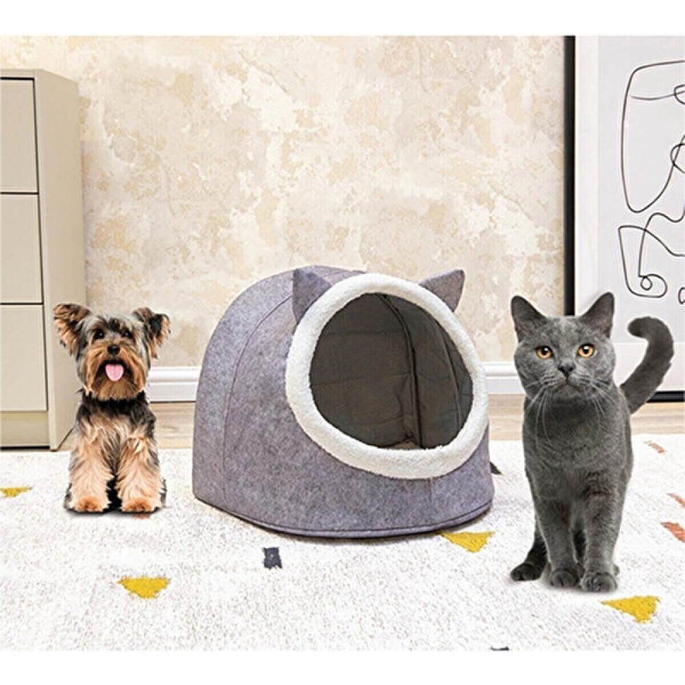 Timburly Gri Renk Iskandinav Alaska Tipi Katlanabilir Kedi Küçük Irk Köpek Yatağı Evi Yuvası Evcil Hayvan Ürünleri Fiyatı
