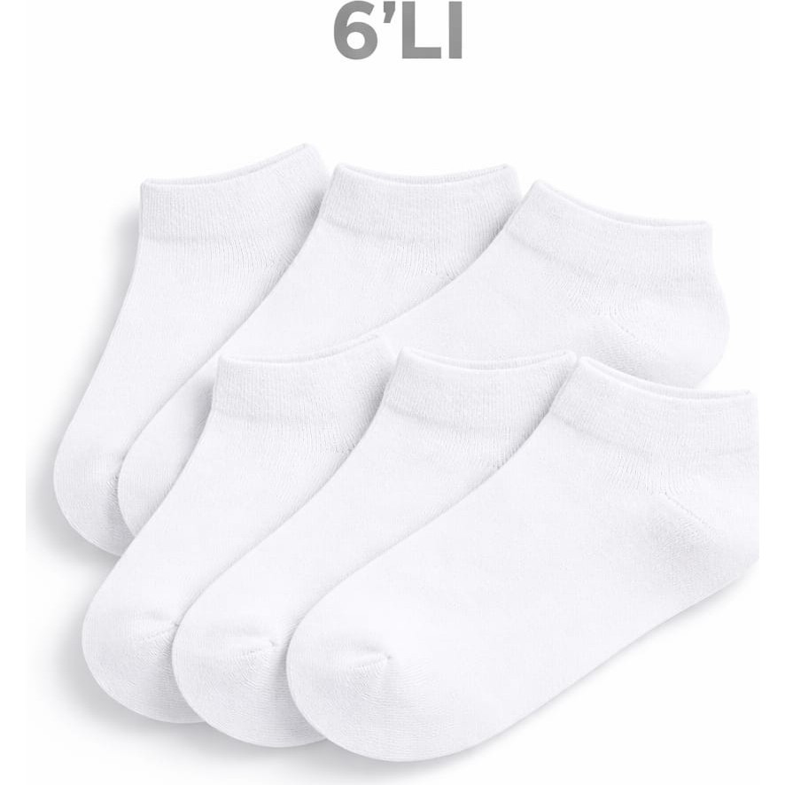 Tina Atelier 6 Çift Unisex Çocuk Patik Çorabı (6lı Beyaz Set) Erkek Çocuk Çorap Fiyatı