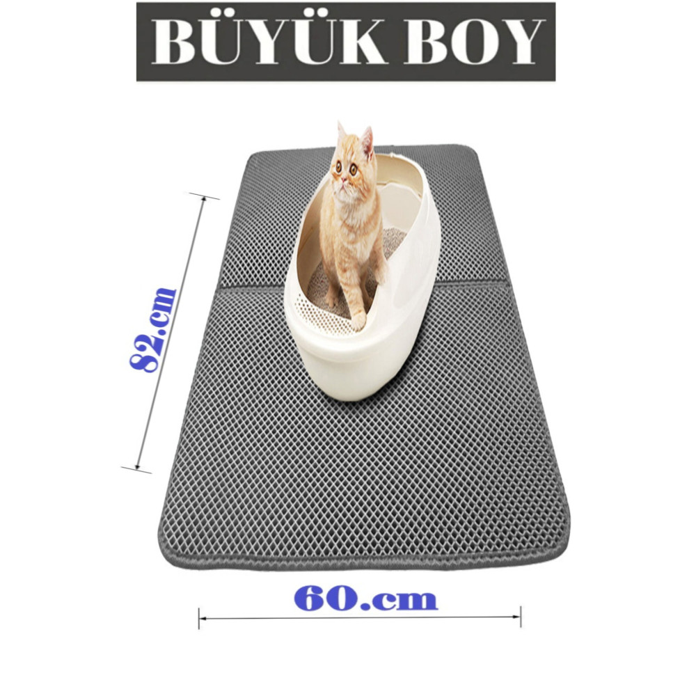 TİNEKE Büyük Boy Elekli Kedi Tuvalet Önü Paspası Katlanabilir 82 X 60 Cm Gri Evcil Hayvan Ürünleri Fiyatı