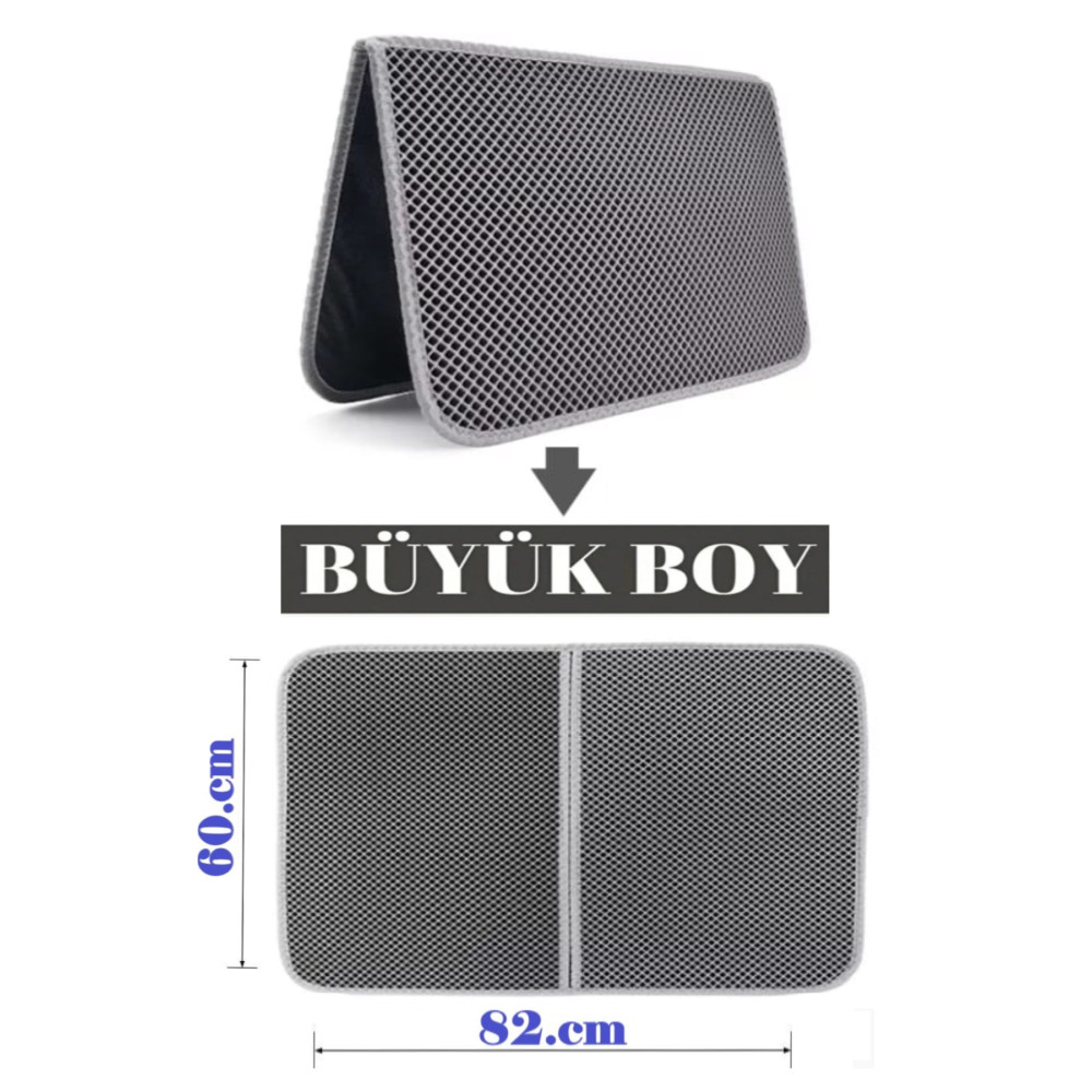 TİNEKE Büyük Boy Elekli Kedi Tuvalet Önü Paspası Katlanabilir 82 X 60 Cm Siyah Evcil Hayvan Ürünleri Fiyatı