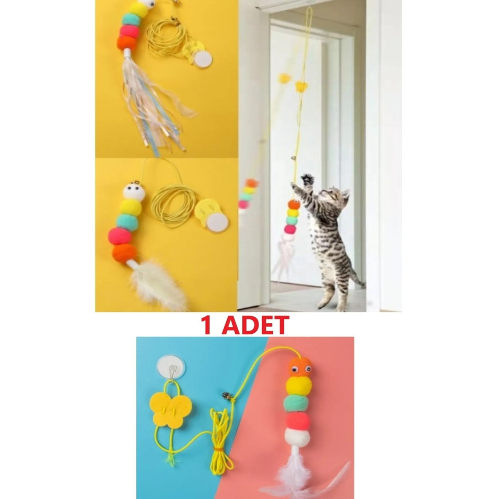 TİNEKE Elastik Kendinden Yapışkanlı Renkli Kedi Oyun Oltası Kedi Oyuncağı Yapışkanlı Olta Eğitim Oyuncağı Evcil Hayvan Ürünleri Fiyatı