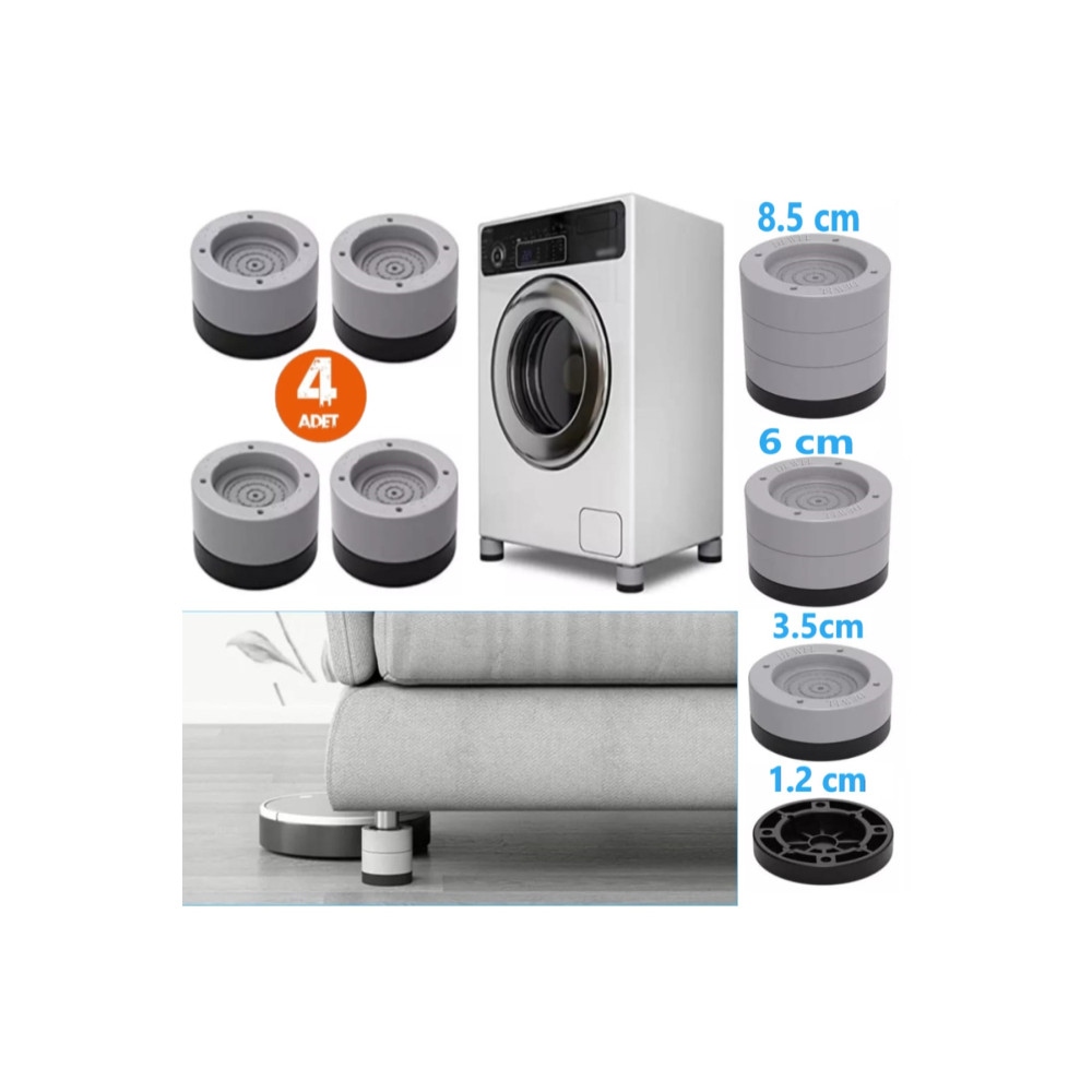 TİNEKE Robot Süpürge Mobilya Ayağı Ve Dolap Yükseltici Ayak Kaydırmaz Ve 3.5cm Yükseltici 4 Lü Set Nalburiye & Hırdavat Fiyatı