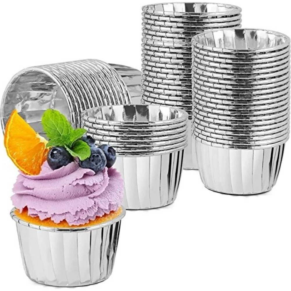 Tinky Winky 25'Li Kağıt Muffin Kek Ve Sufle Kapsülü Metalik Gümüş Silver Kek Kalıpları Fiyatı