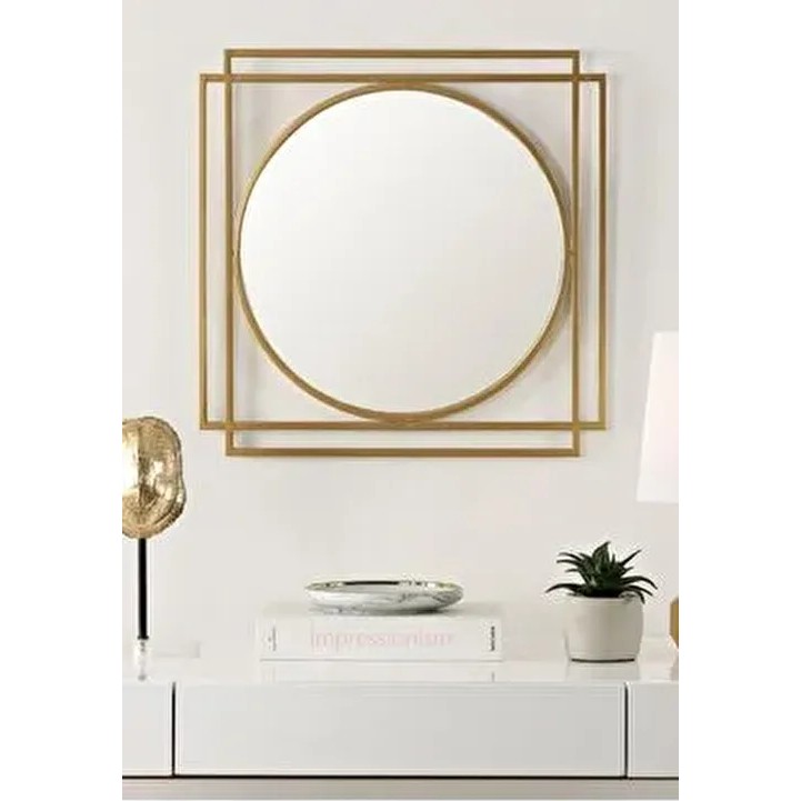 Tino Furniture Drax Gold Metal Dekoratif Dresuar Aynası Kare Şekil Modern Tasarım - Altın Diğer Fiyatı