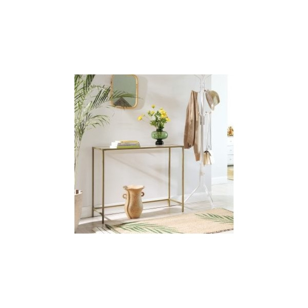 Tino Furniture Greenwich Gold Metal Cam Raflı Dresuar Konsol Temperli Cam Kırılmaz Dresuar / Makyaj Masası Fiyatı
