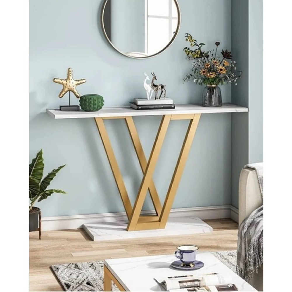 Tino Furniture Paris Gold Metal Beyaz Mermer Desenli Dresuar Dresuar / Makyaj Masası Fiyatı