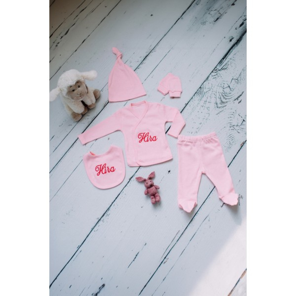 Tiny Kids Designs Kişiye Özel Isimli Zıbın Seti Yeni Doğan Hediyelik Bebek Zıbın Seti 5 Parça 3-6 Ay Bebek Zıbın Seti Fiyatı
