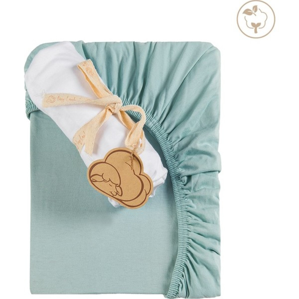 Tiny Lamb Mint - Beyaz Çarşaf 60X120CM 2'li Set | Lastikli Bebek Çarşafı Bebek Yatak Çarşafı Fiyatı
