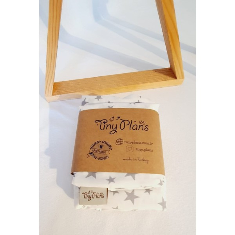 Tiny Plans Lastikli Bebek & Çocuk Çarşafı %100 Pamuk - 80 x 130 cm - Beyaz - Gri Bebek Yatak Çarşafı Fiyatı