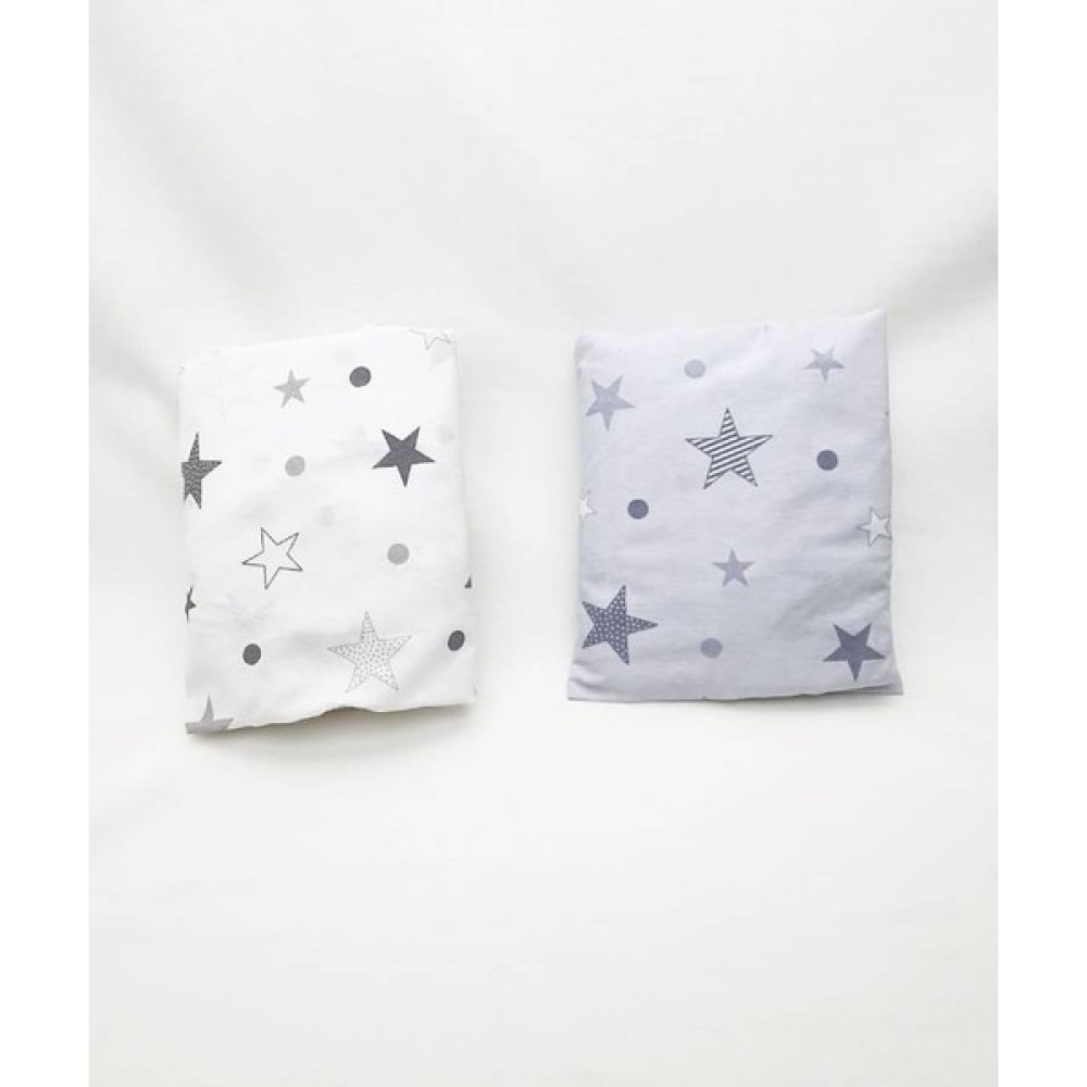 Tiny Plans Lastikli Fitted Bebek Çarşafı 2'li Paket - 50 x 90 cm - Gri - Beyaz Bebek Yatak Çarşafı Fiyatı