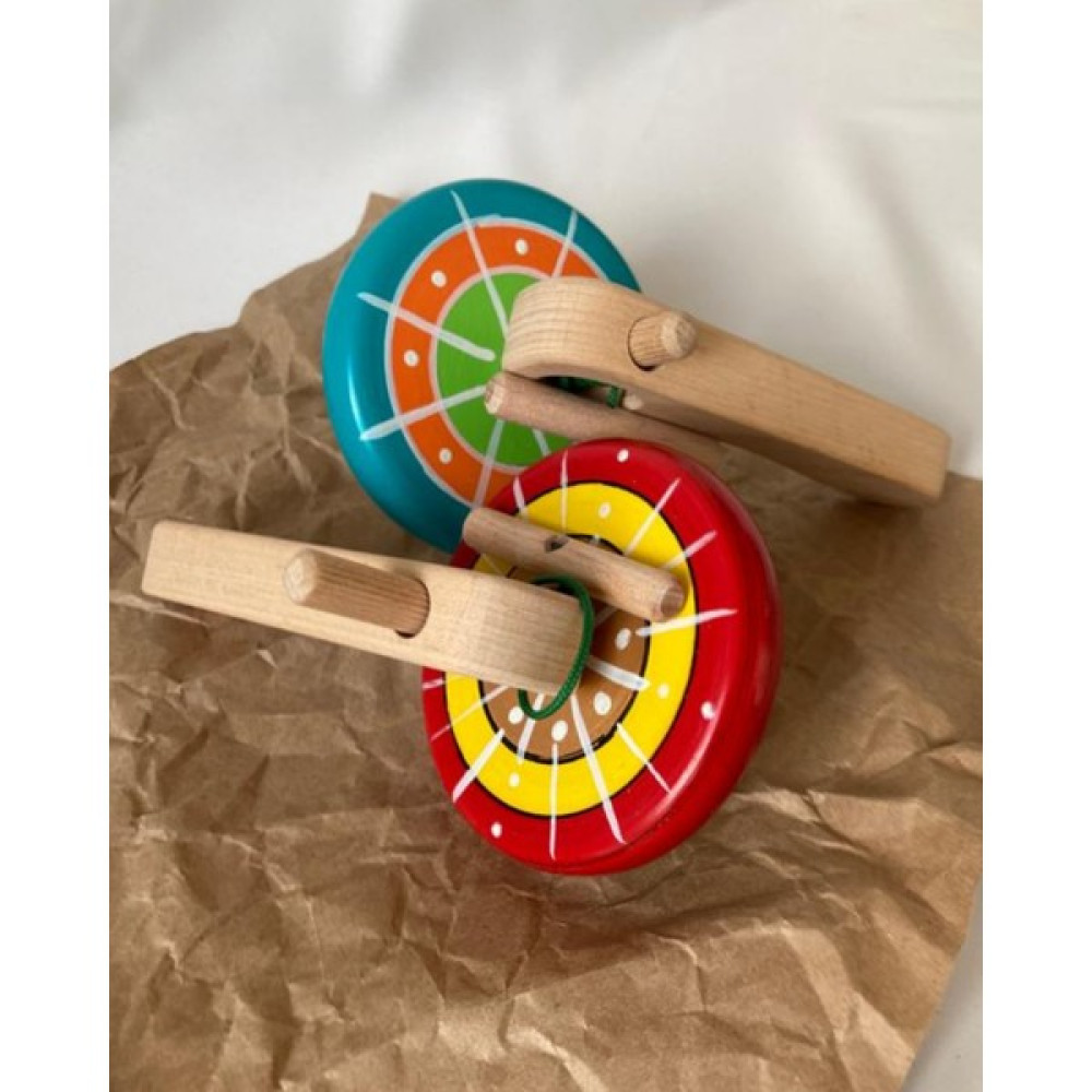 Tiny Wood Ahşap Çek Fırlat Topaç Renkli Desenli Ipli Topaç Doğal Ahşap Oyuncak Bebek Oyuncakları Fiyatı